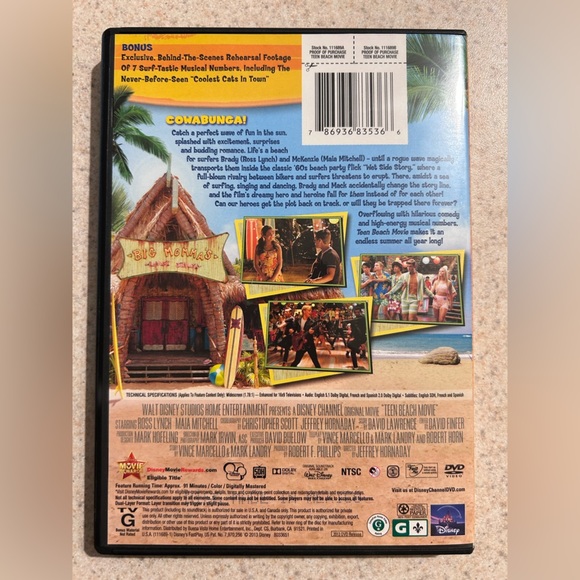 Disney's Beach Adventure DVD with Blue and Yellow Accents - Picture 3 of 3